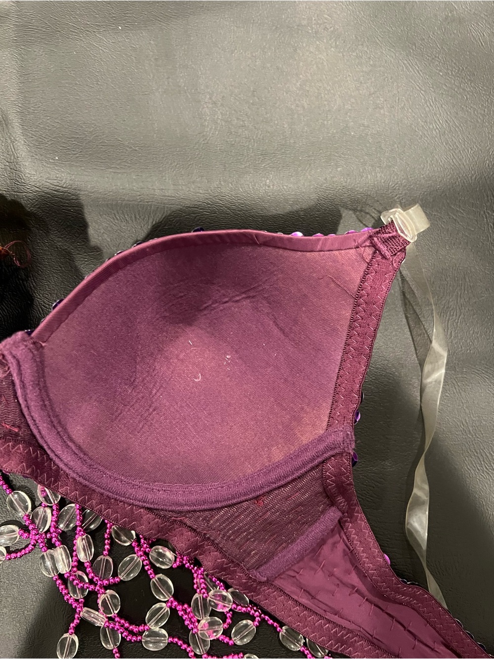 Purple Beaded Embellished Bra Top - Picture 4 of 5